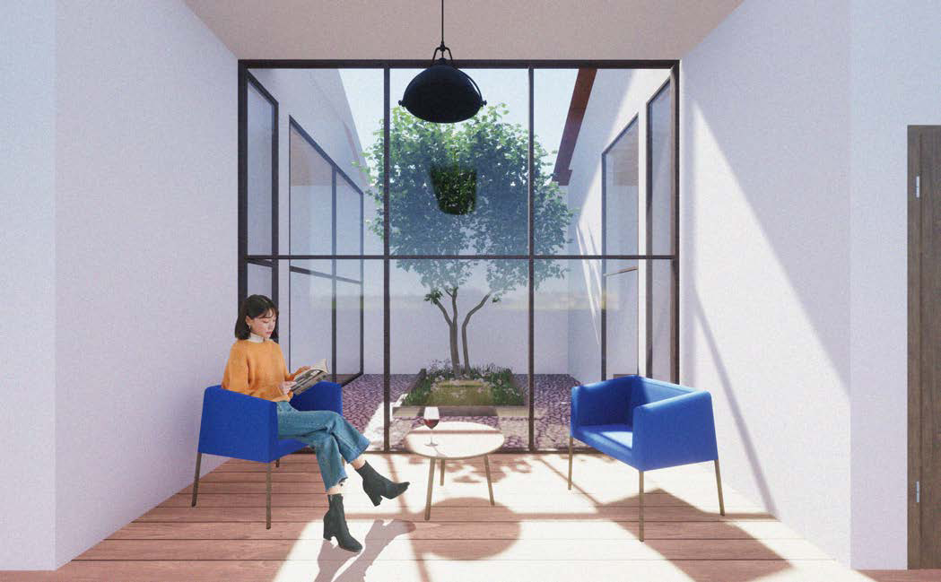 Daylight falling across a timber-lined interior